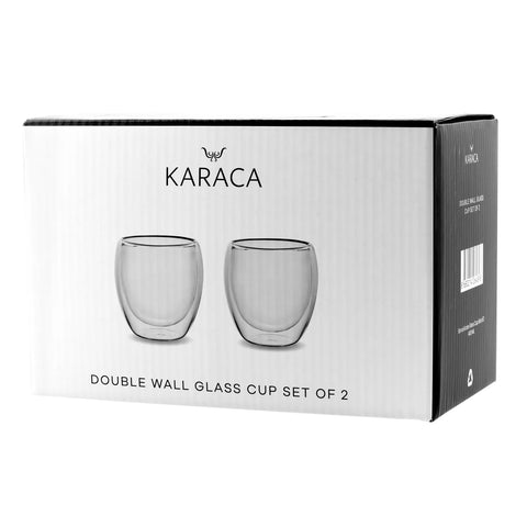 Tasses Karaca à double paroi en verre borosilicate, 2 pièces, 300 ml