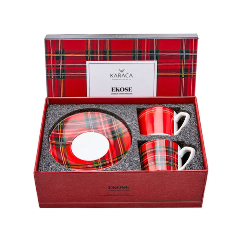 Coffret de tasses à café Karaca Ekose pour 2 personnes, 80 ml