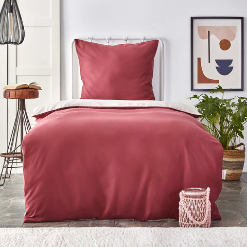 Parure de lit Karaca Home avec housse de couette pour lit simple, rouge bordeaux et beige