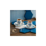 Coffret de tasses à expresso/moka Karaca İznik en porcelaine pour 2 personnes, 4 pièces, 80 ml