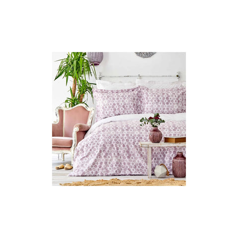 Parure de lit Karaca Home Amanda avec housse de couette pour lit double/2 personnes, couleur prune