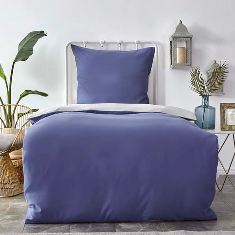 Parure de lit Karaca Home avec housse de couette pour lit simple, bleu marine et gris clair