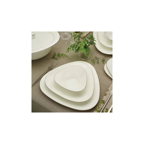 Service de table Karaca Fine Pearl Trio pour 12 personnes, 62 pièces, platine