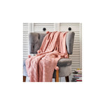 KH POWDER PINK CABLE KNIT POMPOM THROW T