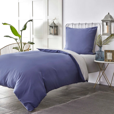 Parure de lit Karaca Home avec housse de couette pour lit simple, bleu marine et gris clair