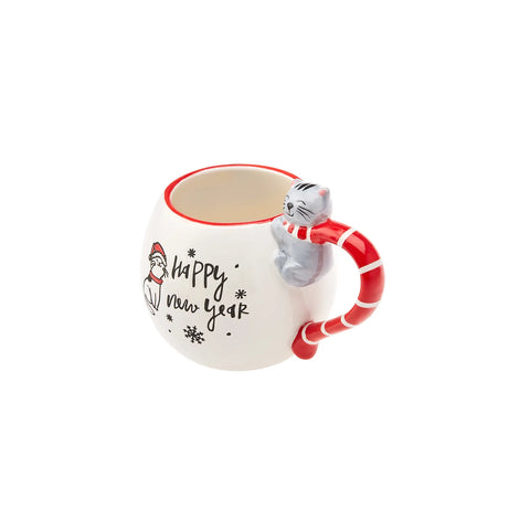 KARACA NEW YEAR CAT MUG NP22, KIRMIZI