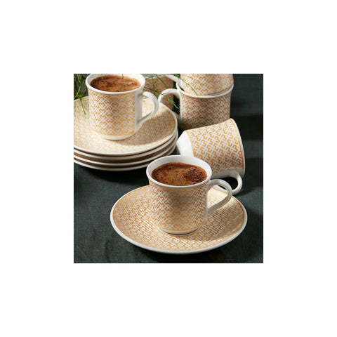 Set de tasses à café Abricot Vivi, 6 personnes, 70 ml, bronze