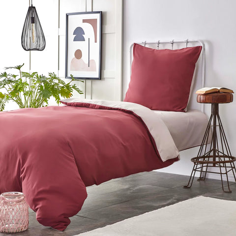 Parure de lit Karaca Home avec housse de couette pour lit simple, rouge bordeaux et beige