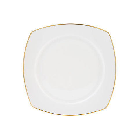 Service de table Karaca Adelia en porcelaine pour 6 personnes, 24 pièces, coins arrondis, doré