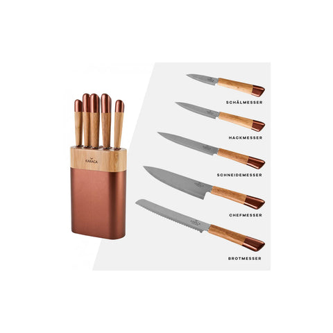 Ensemble de couteaux Karaca Maple Rosegold, 6 pièces