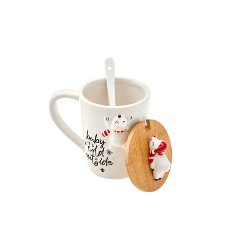 Mug Karaca New Year Polar Bear avec cuillère Np22