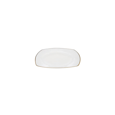 Service de table Karaca Adelia en porcelaine pour 6 personnes, 24 pièces, coins arrondis, doré