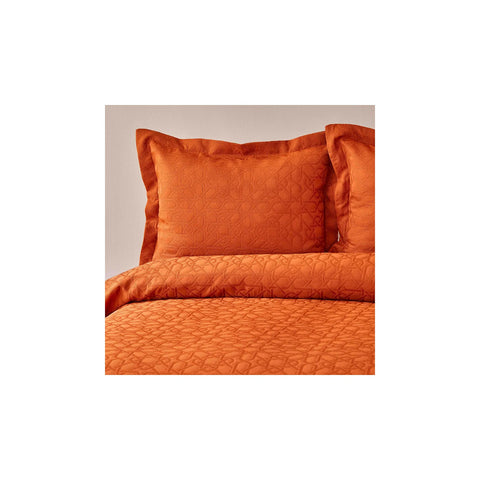 Parure de lit Karaca Home Back To Basic avec couverture pour lit double, orange