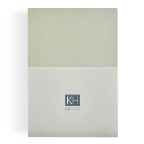 Draps-housse Karaca Home Jersey vert olive, 120x200 cm + 30 cm, certifié Oeko-Tex