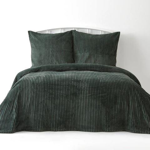 Parure de lit Karaca Home Joena certifiée Oeko-Tex avec couvre-lit doux pour lit double, vert