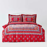 Karaca Home Mihver Pano 100% Coton Ensemble de Housse de Couette Double Rouge