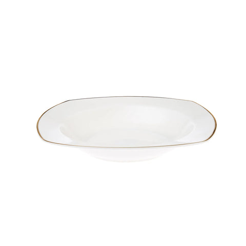 Service de table Karaca Adelia en porcelaine pour 6 personnes, 24 pièces, coins arrondis, doré