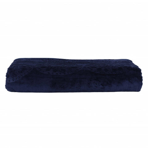 Karaca Home Scala Couverture Double Embossée Bleu Marine