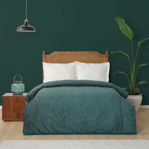 Karaca Home Scala Couverture Simple Embossée Olive