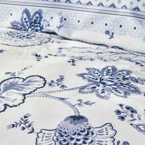 Parure de Lit Simple Karaca Home Amar Bleu 100 % Coton