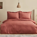 Karaca Home Uniq Ensemble de Couette Satin 100% Coton pour Lit Double Terracotta