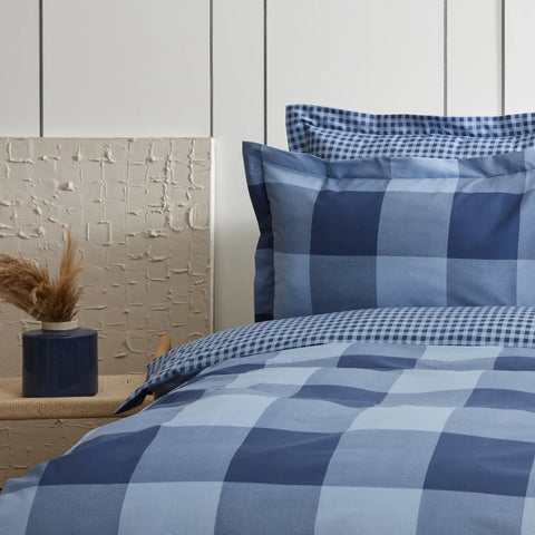 Sarah Anderson York Ensemble de Housse de Couette Taille Simple Indigo