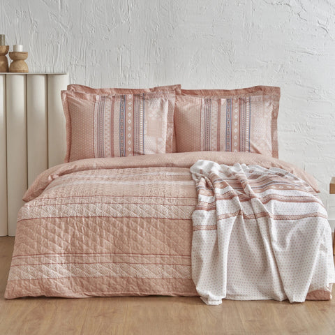 Karaca Home Keira Summer Set Housse de Couette Double Taille Salmon