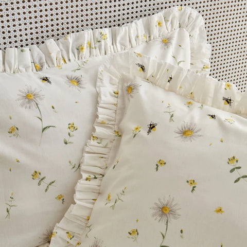 Karaca Home Emma 100% Coton Drap Housse Volant Double Jaune (PP)