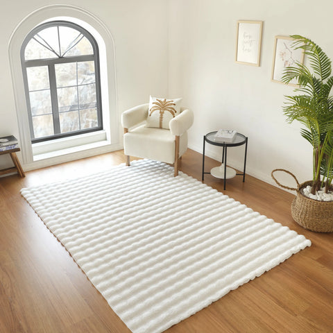 Tapis en Cachemire 7/24 Cosy Premium Bubble Blanc 80x150 cm