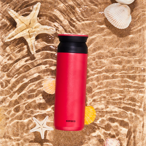 Karaca Rainbow Bouteille Thermos Anti-Fuite En Acier Inoxydable 500 ml Rouge