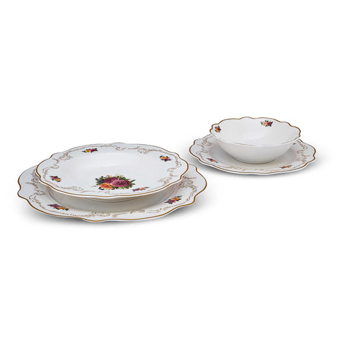 Service de Table en Porcelaine Karaca Antique 24 Pièces pour 6 Personnes