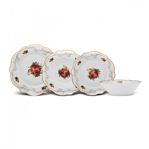 Service de Table en Porcelaine Karaca Antique 24 Pièces pour 6 Personnes