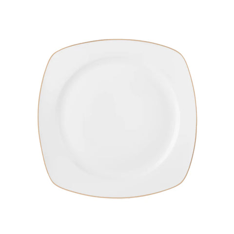 Service de Table Karaca Timeless 59 Pièces en Porcelaine Demi-Carré pour 12 Personnes, Or