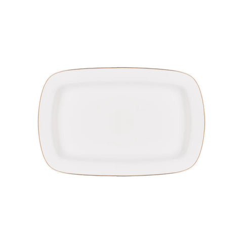 Service de Table Karaca Timeless 59 Pièces en Porcelaine Demi-Carré pour 12 Personnes, Or