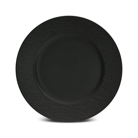 Karaca Solem Embossed - Service de Table en Grès 18 Pièces pour 6 Personnes, Noir