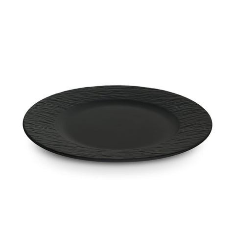 Karaca Solem Embossed - Service de Table en Grès 18 Pièces pour 6 Personnes, Noir