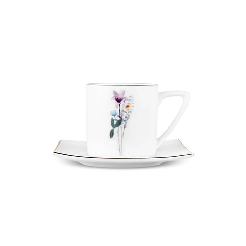 Ensemble de Tasses à Café Carrées Karaca Valencia 120 ml pour 6 Personnes