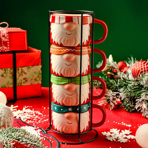 Karaca Tasse de Noël 25 avec Support Santa