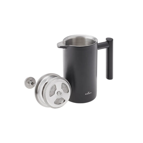 Cafetière à piston Karaca à double paroi, 1 000 ml, noir mat