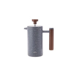 Cafetière à piston Karaca à double paroi en marbre gris et châtaignier foncé, 350 ml