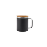 Mug de voyage Karaca avec couvercle en bois, noir mat