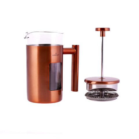 Cafetière à piston Karaca en verre borosilicate et cuivre, 350 ml