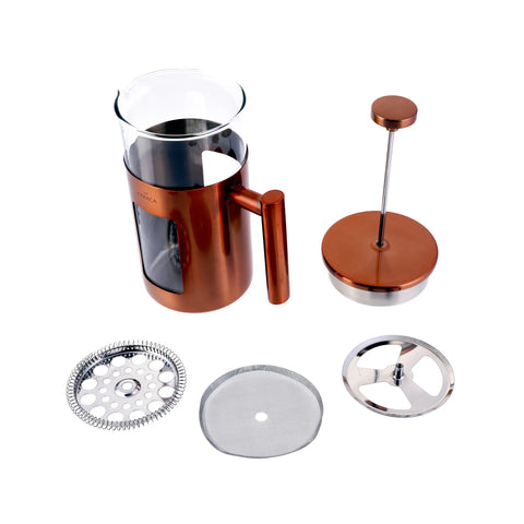 Cafetière à piston Karaca en verre borosilicate et cuivre, 350 ml