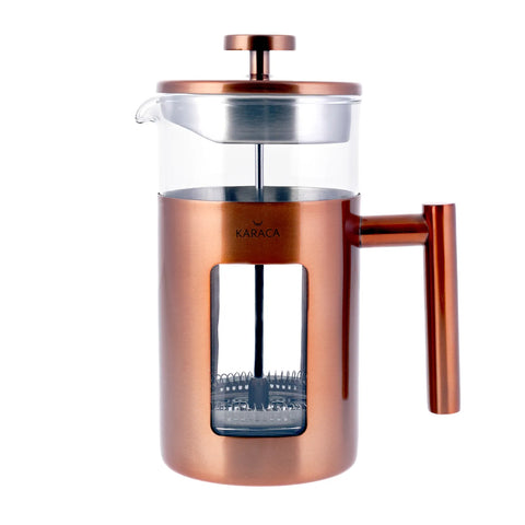 Cafetière à piston Karaca en verre borosilicate et cuivre, 1 000 ml