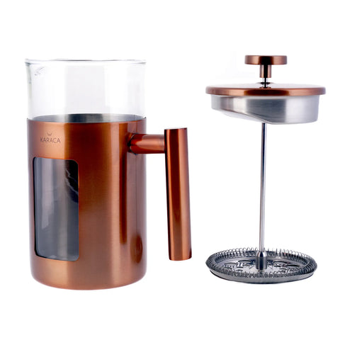 Cafetière à piston Karaca en verre borosilicate et cuivre, 1 000 ml