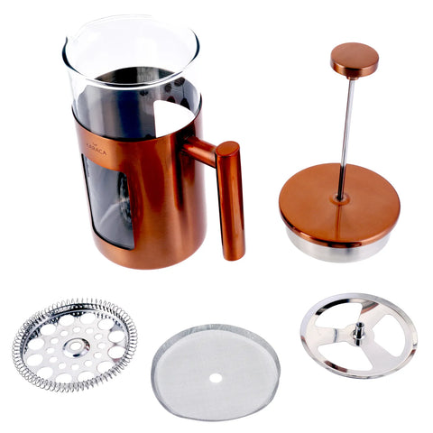 Cafetière à piston Karaca en verre borosilicate et cuivre, 1 000 ml