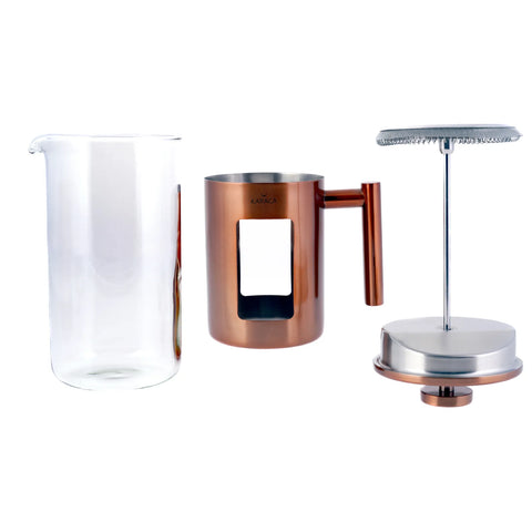 Cafetière à piston Karaca en verre borosilicate et cuivre, 1 000 ml