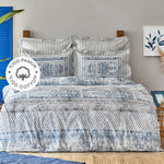 Parure de lit Kh Gianna Indigo Rnf avec housse de couette pour lit double