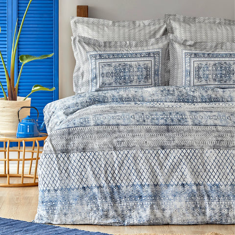 Parure de lit Kh Gianna Indigo Rnf avec housse de couette pour lit double