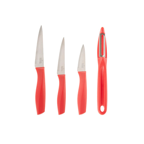 Ensemble de couteaux Karaca Peel, 4 pièces, rouge